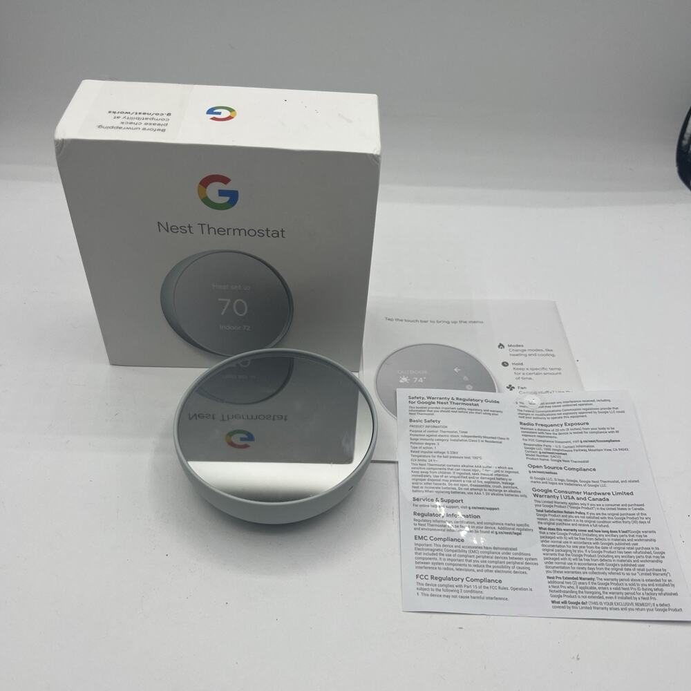 Google Nest G4CVZ Programmable Wi-Fi Thermostat - Fog Gray